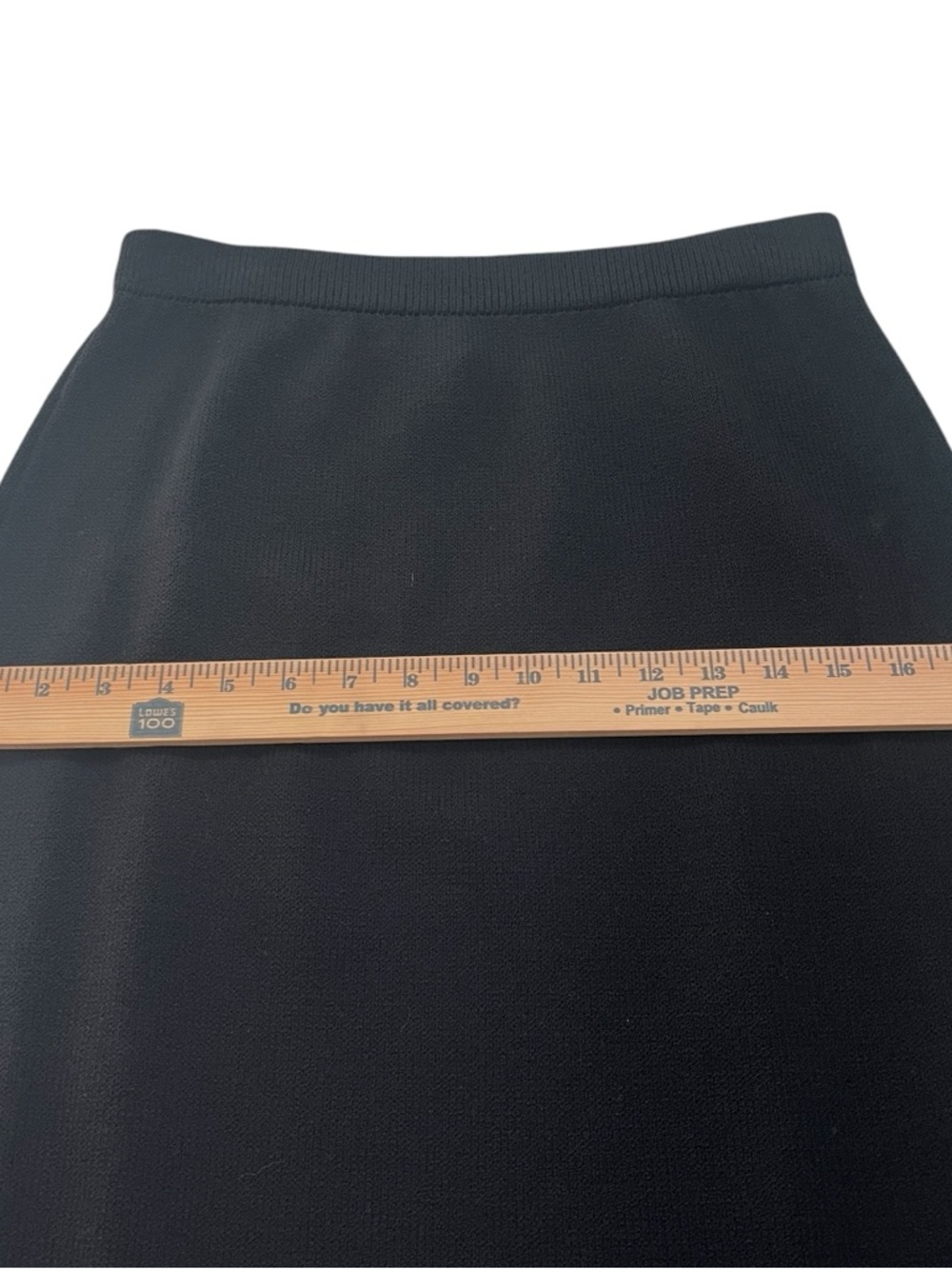St John Basics Black Knit Midi Skirt 4 Pull On Pencil Stretch Slit Workwear - Picture 7 of 11